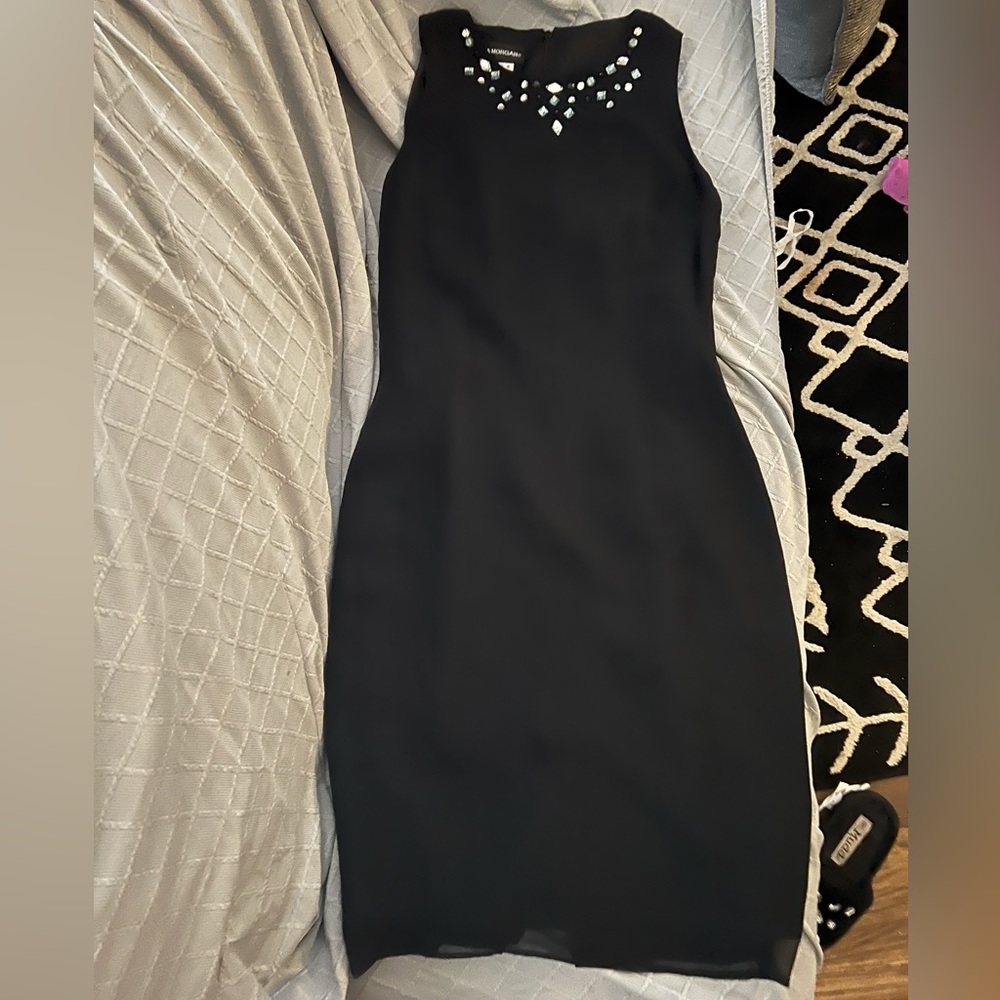 New with tags Donna Morgan black dress with rhinestones size 4